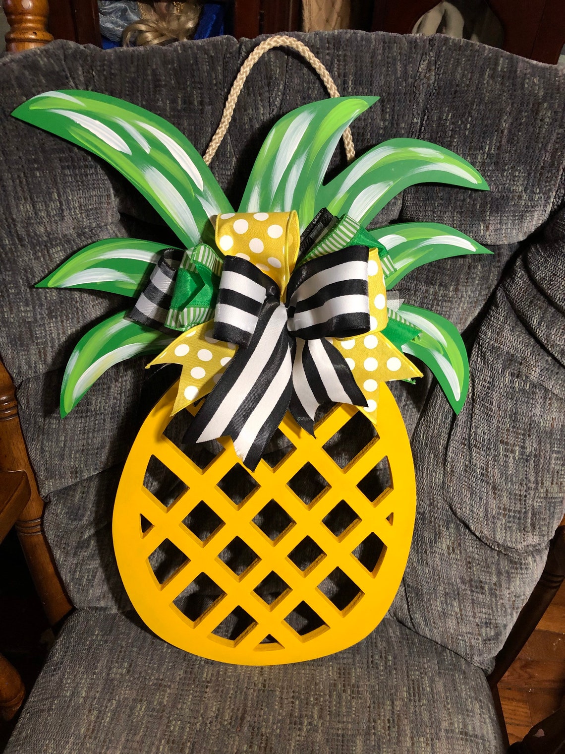 Pineapple Door Hanger Woven Pineapple Wreath Door Decor Etsy