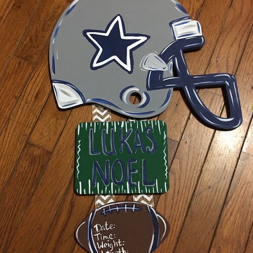 Football Baby Door Hanger Hospital Door Hanger Nursery Etsy