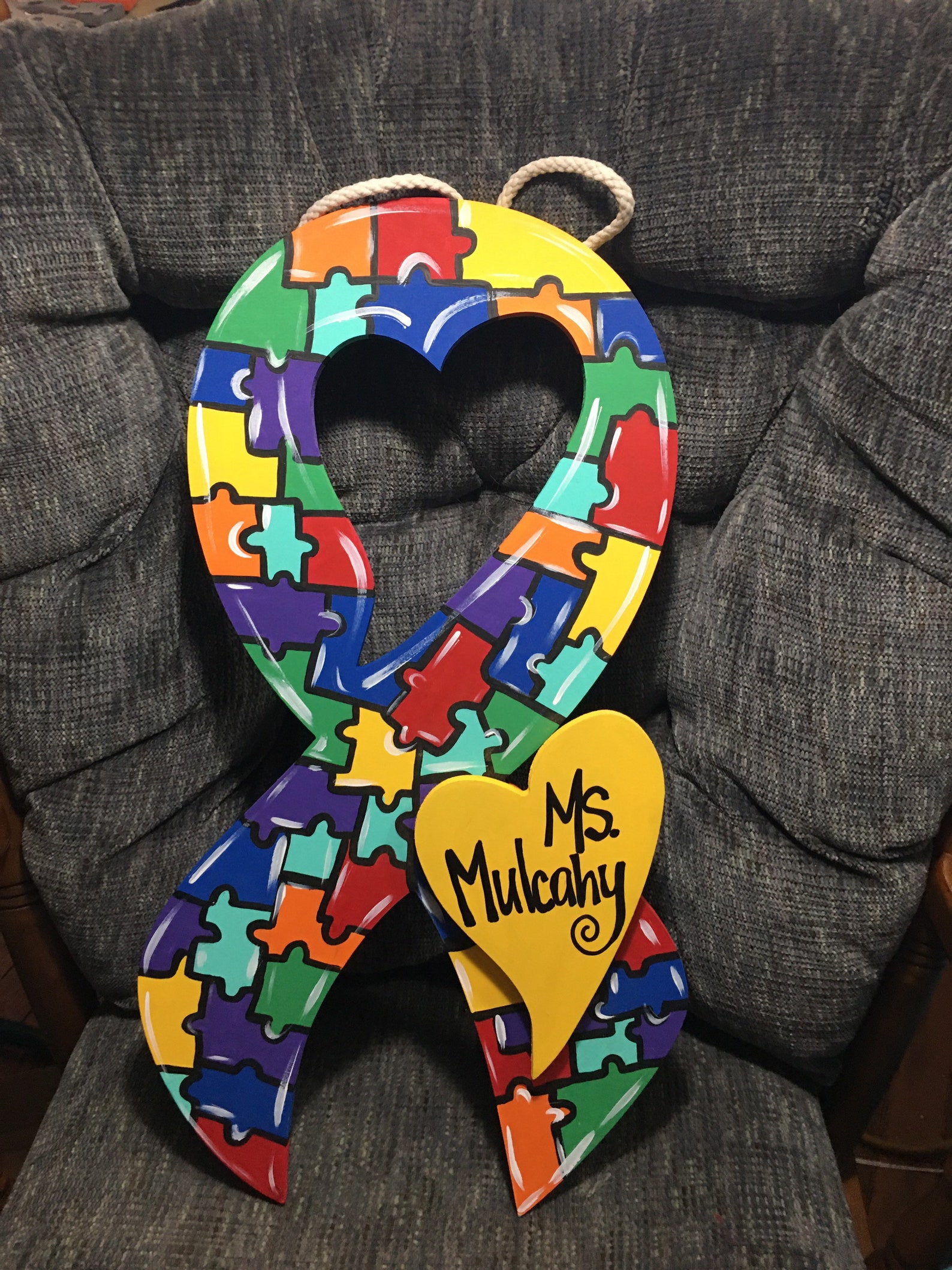 Autism Sign Door Hanger Wall Decor Personalized Gifts Etsy