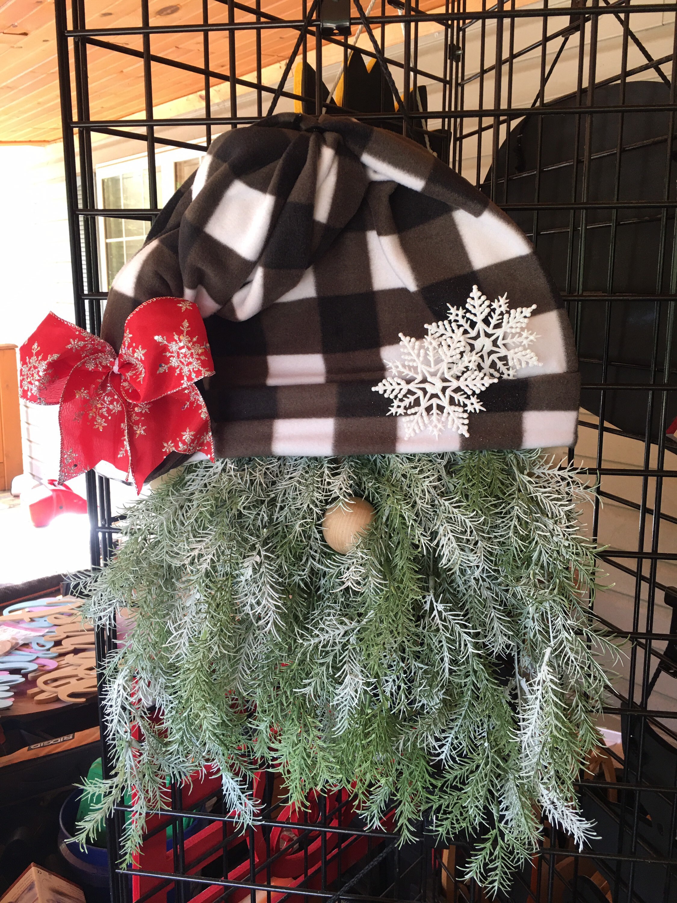 Gnome Door Hanger Christmas Home Decor Winter Wreath Etsy