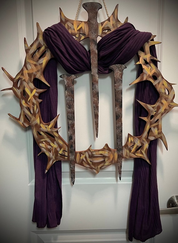 Easter Door Hanger, Biblical Door Hanger, Crown of Thorns Home Decor, Faith  Wreath, Lent Wall Art, Faith, Jesus, Crowns, Thorns, Nails - Etsy