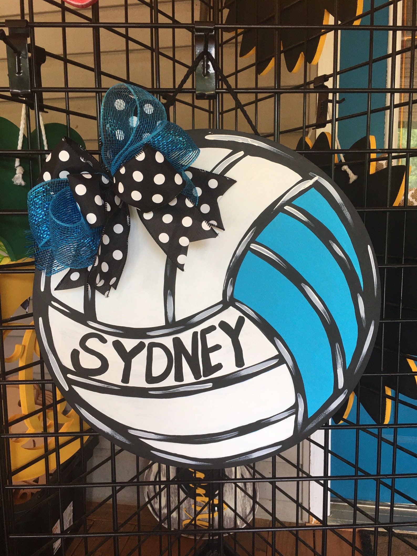 Volleyball Door Hanger Home Decor Sports Wall Art Etsy