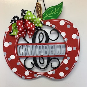 Teacher Door Hanger, School Decor, Education Wreath, Apple, Books