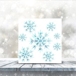 Cartão de Natal de floco de neve / cartão de felicitações / arte de vida selvagem em aquarela / cartão em branco / impressão original em aquarela