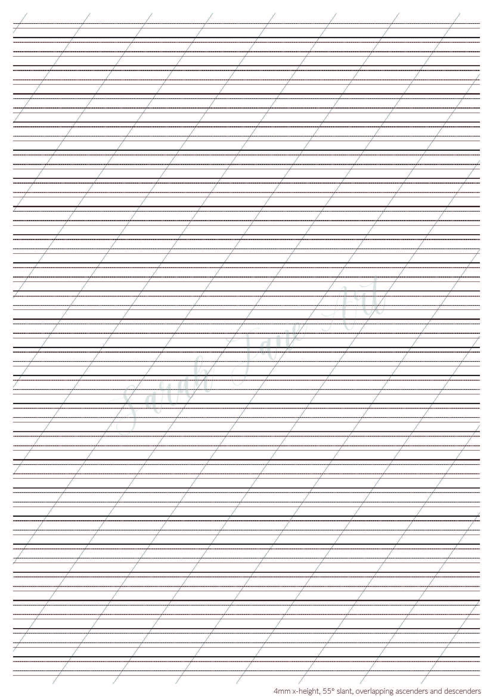 Calligraphy Practice Sheets / Copperplate Guidelines / Modern ...
