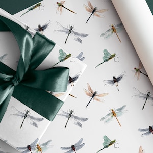 Carta da regalo con libellule, carta da regalo riciclabile, carta da regalo con animali selvatici britannici