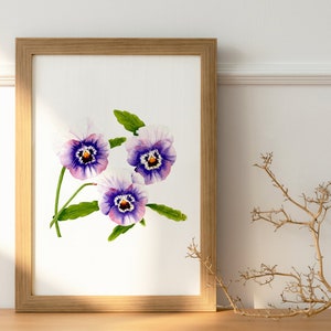 Edizione limitata A4 Violets Art Print / Pansy Print / Wildlife Painting / Stampa acquerello originale / Stampa giclée