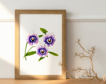Limited Edition A4 Violets Art Print / Pansy Print / Wildlife Painting / Original Watercolour Print / Giclee Print