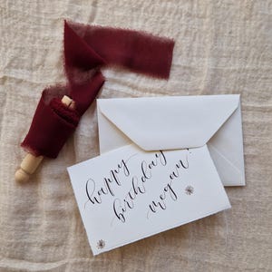 Biglietto di auguri personalizzato con calligrafia moderna / Biglietto di compleanno / Biglietto personalizzato / Biglietto di calligrafia / Biglietto di auguri vuoto