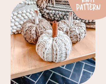 Patrón de calabaza para tejer, Patrón de calabaza, Patrón de tejido, Patrón de decoración para el hogar tejido