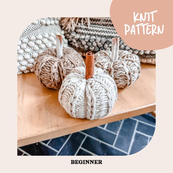KNIT PUMPKIN PATTERN, Pumpkin Pattern, Knitting Pattern, Knit Home Decor Pattern