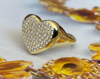 heart ring,heartcharm ring,adjustable rings,gift,heat charm ring,heart pinky finger ring,silver heart charm