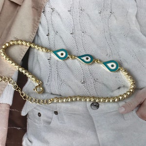 Evil eye bracelet,silver ball bracelet,gold evil eye bracelet,dainty evil eye bracelet, simple evil eye bracelet