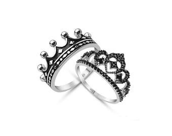 crown ring,silver crown ring,queen ring,king crown ring,crown ring set,crown wedding rings,crown engagement rings,queen crown