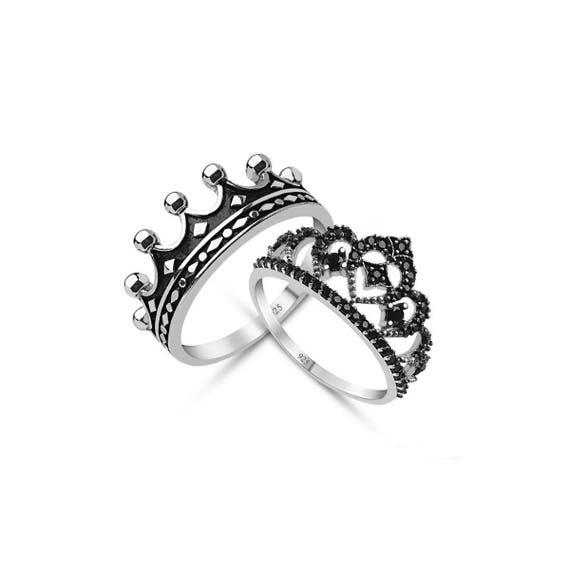 Buy Crown Ring,silver Crown Ring,queen Ring,king Crown Ring,crown Ring Set, crown Wedding Rings,crown Engagement Rings,queen Crown Online in India -  Etsy