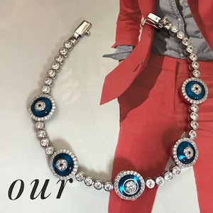 silver evil eye tennis bracelet,evil eye  bracelet,tennis bracelets,evileye,evil eye silver bracelet,
