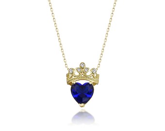 collier couronne de princesse tiare, pendentif couronne, charme de couronne en or, collier couronne princesse, cadeau princesse, collier royal charme, charme couronne
