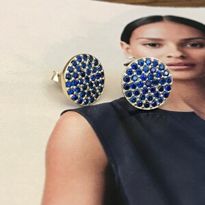 Gold sapphire disk studs,disk stud earrings,small disk stud earrings,silver disk earrings,blue cz disk studs,bridesmaid gift,
