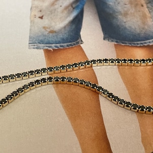 Black  tennis necklace,tennis choker chain,gold tennis necklace,everyday chain,layering chain,choker chain,silver chain,delicate chain,