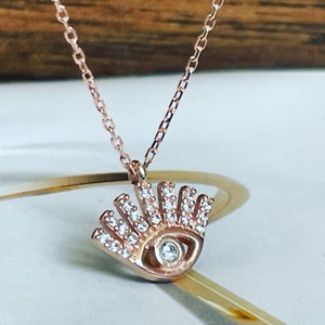 Simple evil eye necklace gold evil eye necklace
