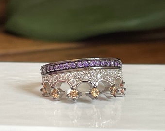Crown Ring,silver Crown Ring,silver Queen Crown Ring,tiara Crown