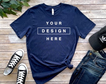 Download Navy Shirt Mockup Etsy