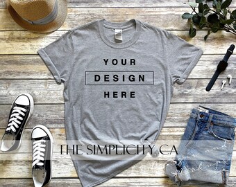 Download Grey T Shirt Mockup Etsy