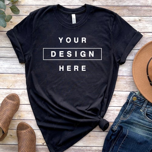 Next Level 3600 Black T-shirt Mockup Rolled Sleeves Flat Lay - Etsy