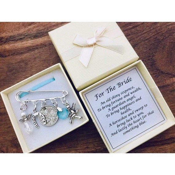 /'A Little Gift/' Themed Lucky Sixpence Coin Charm as Wedding Favours or Various