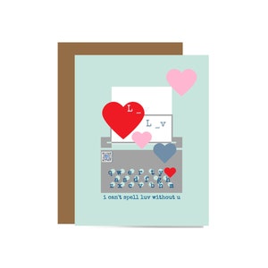 I Can't Spell Luv Without U Valentines Day QR Code Card Valentine's Day Card Valentine's Day Valentines Day Greeting Card Valentines image 1