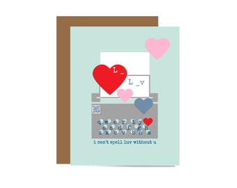 I Can't Spell Luv Without U Valentines Day QR Code Card - Valentine's Day Card - Valentine's Day - Valentines Day Greeting Card - Valentines