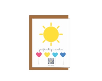 Your Friendship is Sunshine Singing Greeting Card - Friendship Greeting Card - Friendship Card - Card for Friend - Eco friendly Card - Card