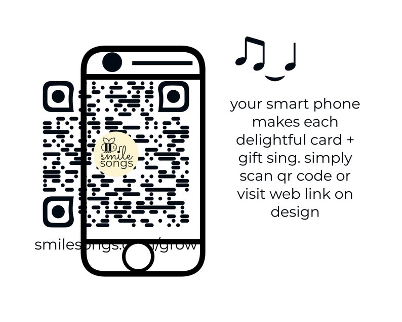 Thinking of You Singing Friendship Card Friendship Greeting Card QR Code Card Black Brown Faces Eco friendly Card Card image 6