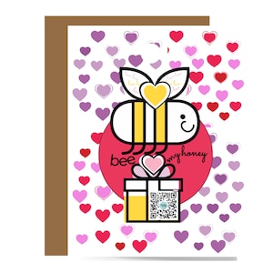 Beeyoutiful Besties QR-Code-Karte - QR-Code-Karte - beste Freundin Karte - Besties Karte - QR-Code-Geschenk - Karte für Ihren besten Freund - bff-Karte
