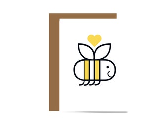 Bee Who You Wanna Be QR Code Greeting Card - QR Code Card - Bee Lover Card - QR Code Gift - Inspirational Card - Bumblebee Card - Recycled