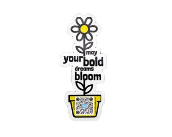 Bold Dreams Bloom Magnet QR Code Magnet - Magnet - QR Code Gift - QR Code Magnet - Magnet Gift - Magnet - Flower Gift - Flower Magnet