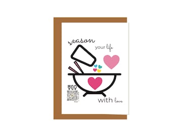 Season Your Life with Love Singing Greeting Card -Cooking Lovers Card -Foodie Greeting Card - Thinking of You Card -Positivity Greeting Card