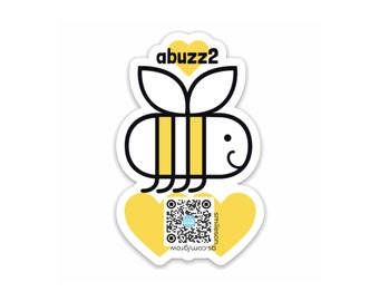 Abuzz Bee Lovers Diecut QR Code Magnet - Bee Lover Gift - QR Code Gift - QR Code Magnet - Magnet Gift - Magnet - Bee Gifts - Valentines Gift