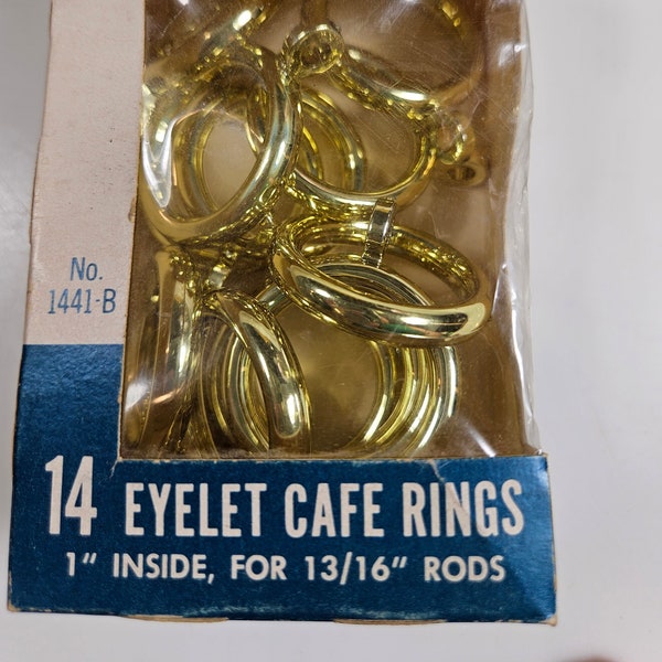 vtg new unused cafe curtain rod rings, 1 inch inside diameter // Kirsch, made in USA, Sturgis Michigan // metallized plastic // options