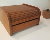 Danish Modern Teak Wood Desk Tray Organizer Teak Tambour Roll Top Box by EID Sunnyvale CA Office Caddy catch all valet Mid Century