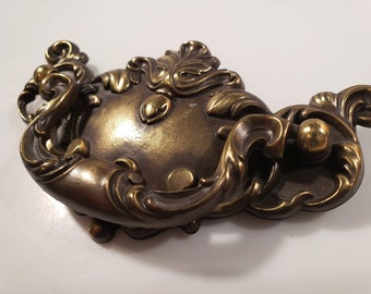 Vintage BATWING DRAWER PULLS HANDLES Church Key Hole 4 1//2/" wide BRASS Patina