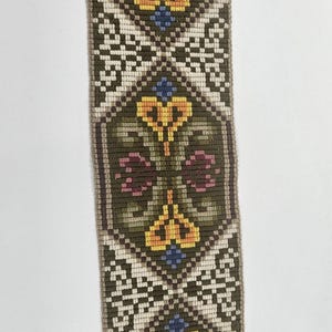 vtg Embroidered Scandinavian Wall Hanging, 36 inches total length including metal hangers
