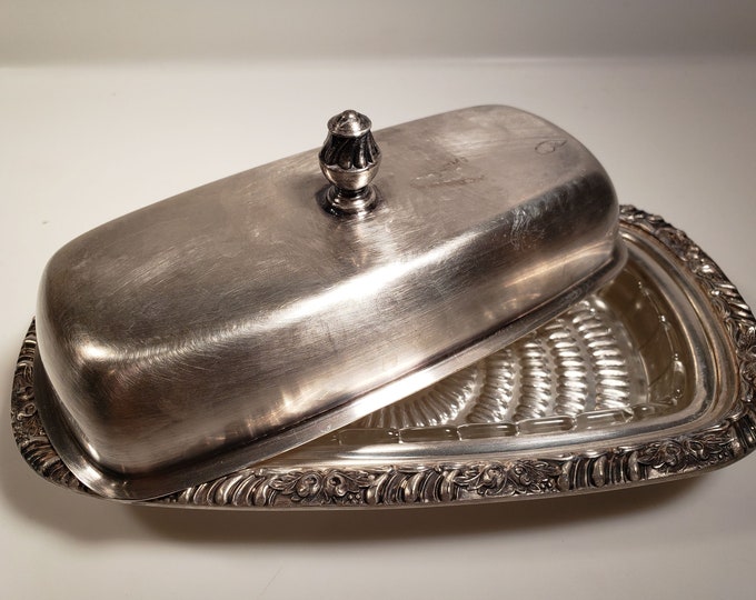 Vintage Silver Plate Butter Dish Glass Insert Dish and Lid Etsy