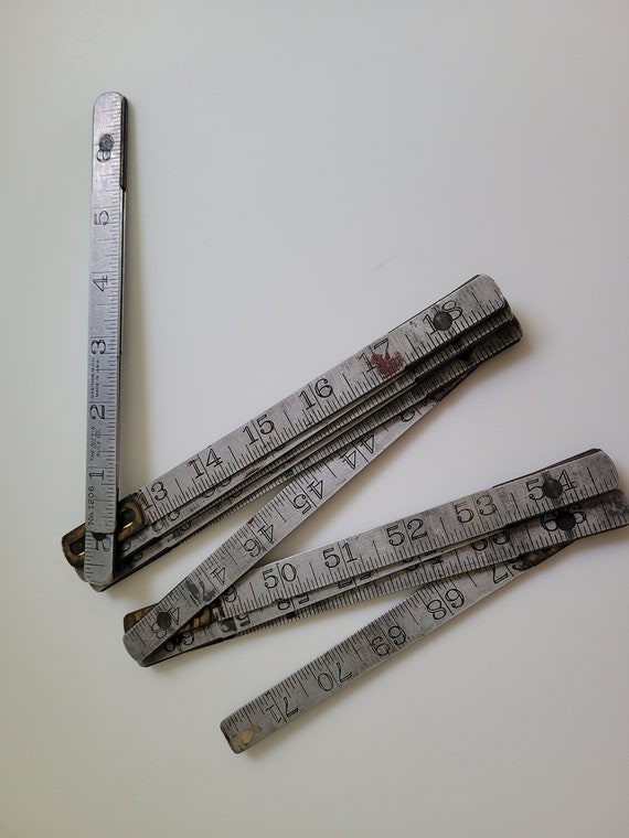 Vtg Lufkin Metal Ruler, 72 Inches Long // No. 1206 // Aluminum and Brass 