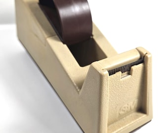 vtg heavy duty weighted tape dispenser, Scotch 3M C-25 // takes tape roll 3" diam x 1.25" wide