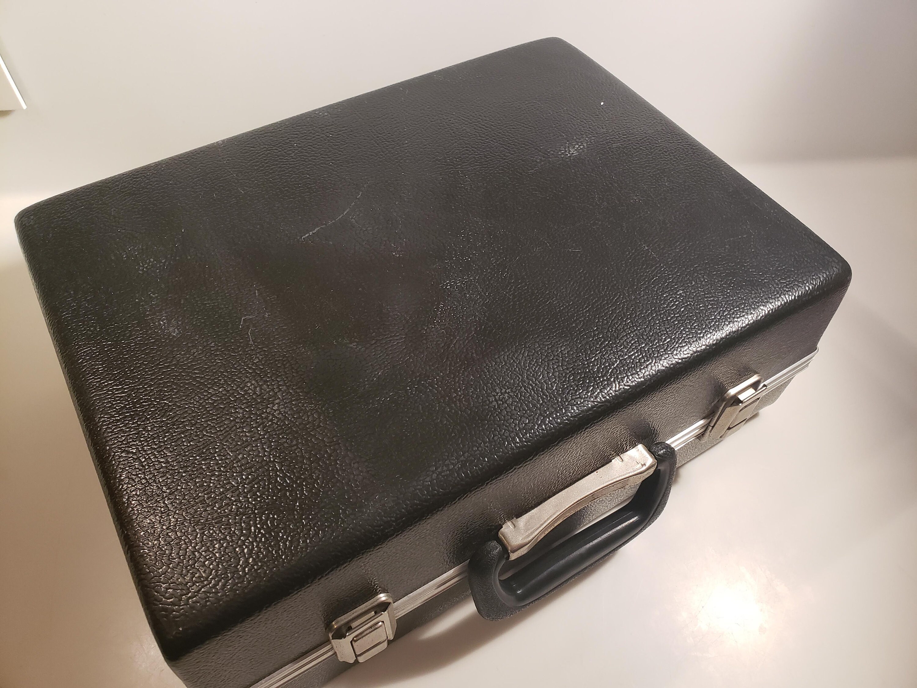 Vintage Black Plastic Briefcase Type Box Lightweight 15 X Etsy