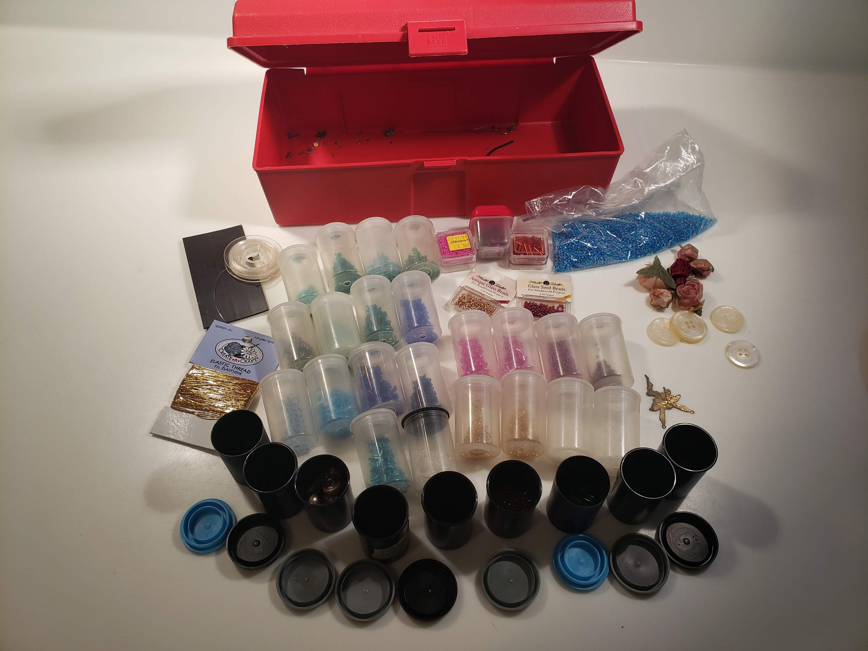 Glass seed bead collection in storage box multiple colors and Etsy