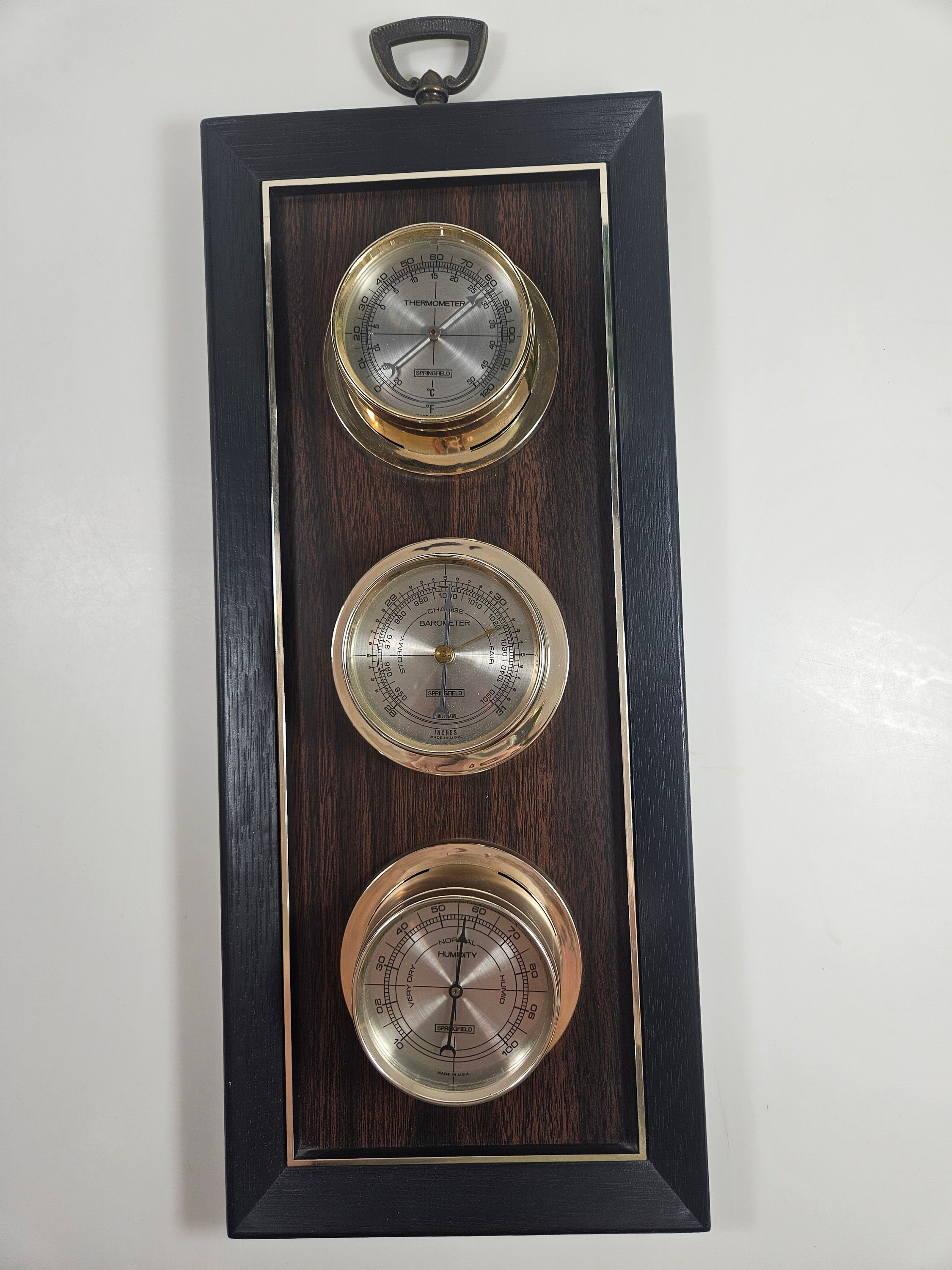 Vtg Mid Century Springfield Wall Weather Station, Accuracy Unknown