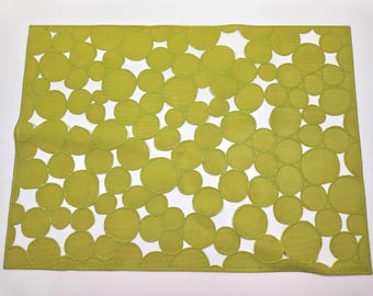 Set of 4 or 6 Chilewich placemats, chartreuse green-yellow // 19 x 14 inches