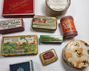 vtg small box for choice // 1910s-1950s, household and beauty items, several choices // 2 to 4 inch lengths